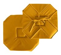 ED ENJOY HOME Galette per sedia a patta, 40 x 40 cm, giallo senape, con lacci, 100% poliestere, tessuto certificato Oeko-TEX, satinato, collezione Basic