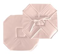ED ENJOY HOME Galette per sedia a patta, 40 x 40 cm, rosa antica con lacci, 100% poliestere, tessuto certificato Oeko-TEX, satinato, collezione Basic