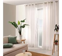 ED ENJOY HOME Tenda con Occhielli argentati, 135 x 240 cm, Bianco, 100% Cotone, Tessuto Certificato Oeko-Tex, Collezione Panama