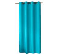 ED Enjoy Home Tenda Decorativa con Occhielli argentati, 140 x 240 cm, Blu Turchese, 100% Poliestere, Satinato, Collezione Basic