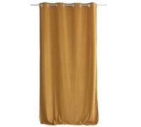 ED ENJOY HOME Tenda in velluto con occhielli argentati, giallo senape, grande altezza, 140 x 260 cm, 100% poliestere, tessuto certificato Oeko-TEX, collezione Calin