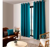 ED ENJOY HOME Tenda oscurante con occhielli argentati, blu anatra, 140 x 240 cm, 100% poliestere, tessuto certificato Oeko-TEX, collezione liquirizia