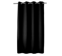 ED Enjoy Home Tenda Oscurante con Occhielli argentati, Nero, 140 x 180 cm, 100% Poliestere, Tessuto Certificato Oeko-Tex, Collezione Liquirizia