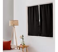 ED ENJOY HOME Tenda oscurante con passante, con passante, nero, 60 x 120 cm, 100% poliestere, tessuto certificato Oeko-TEX, collezione liquirizia