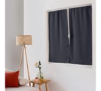 ED ENJOY HOME Tenda oscurante con passante, passante, grigio scuro, 60 x 120 cm, 100% poliestere, tessuto certificato Oeko-TEX, collezione liquirizia