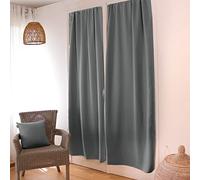 ED ENJOY HOME Tenda oscurante, passamontagna, grigio, 90 x 210 cm, 100% poliestere, tessuto certificato Oeko-TEX, collezione liquirizia