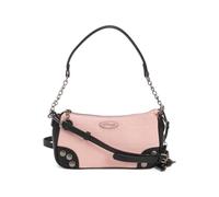ED HARDY Borsa a tracolla con teschio goffrato, mini borsetta effetto pelle con tracolla a catena e ciondolo, borsa compatta, Blush Noir, 10 Inches W X 5 Inches H X 3 Inches D, Baguette