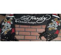 Ed Hardy Christian Audigier-2000s Death Or Glory Vintage Nero Sciarpa ~ Mai Worn
