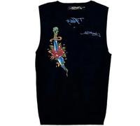 Ed Hardy Christian Audigier- Vintage Nero senza Maniche Pullover Gilet ~ Nuovo ~