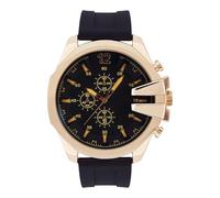 ED HARDY Orologio da uomo color oro con quadrante rotondo e cinturino in silicone nero 50445GB-42-D02
