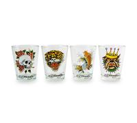 Ed Hardy Tatuaggio Classico 2-Ounce Mini Shot Occhiali Set Di 4