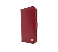 Ed Hicks Custodia in pelle rossa per iPhone 15 Pro, custodia a portafoglio in vera pelle con cavalletto e slot per carte di blocco RFID, compatibile con caricabatterie ufficiali MagSafe, rossa con