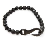 Ed Jacobs by Degs & Sal Nero da Uomo Sfaccettato Perline W A 8.5 " Bracciale Nwt