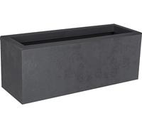 EDA - Balconera Basalt'Up 25 L - Decorazione in finto cemento - Singola parete - Area di ritenzione idrica - 59 x 19,5 x 22,8 cm - Grigio antracite