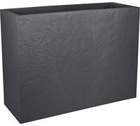 EDA - Loft a parete bassa L Volcania 46 L - Decorazione finta pietra - Doppia parete - Zona di ritenzione idrica - 78,5 x 29,5 x 60 cm - Grigio antracite