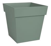 EDA PLASTIQUE - Vaso da fiori quadrato Tuscany - 32 x 32 x H 32 cm - 22 L - Verde alloro
