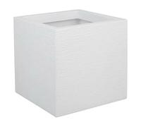 EDA PLASTIC Fioriera quadrata Graphit Up - 21 L - 29,5 x 29,5 x 29,5 cm - Bianco cero