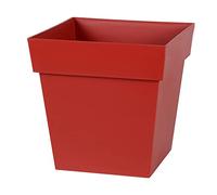 Vaso da fiori quadrato EDA Tuscany - 32 x 32 x H 32 cm - 22 L - Rosso rubino