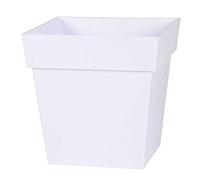 EDA Tuscan Square Flower Pot - 32 x 32 x H 32 cm - 22 L - bianco