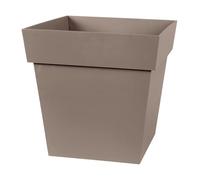 EDA Tuscan Square Flower Pot - 32 x 32 x H 32 cm - 22 L - Taupe