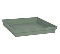 EDA - Sottovaso quadrato Toscana 32,6 cm - per vasi di fiori quadrati Toscana rif. 13627-13628 - 13635 e 13639-32,6 x 32,6 x 4,9 cm - verde alloro