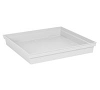 EDA - Sottovaso quadrato Toscana 40 cm - per vaso di fiori quadrato Toscana 50 cm - 40 x 40 x 5,9 cm - bianco