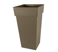 EDA - Vaso da Fiori Quadrato Alto XXL Toscana - Volume 98 L - 43,3 x 43,3 x 80 cm, Tortora