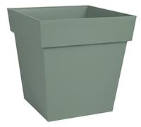 EDA - Vaso da fiori quadrato Toscana 32 cm - Volume 22 L - 32 x 32 x 32 cm - Verde alloro
