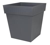 Eda Plastique Vaso Quadrato Eda Tuscany - 50 Cm - 87 L - Grigio Antracite S_0294
