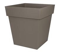 EDA - Vaso di fiori quadrato Toscana 50 cm - Volume 87 L - 49,5 x 49,5 x 52,5 cm - Tortora