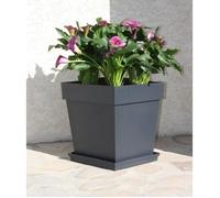 Vaso da fiori quadrato EDA Tuscany - 39 x 39 x H 39 cm - 38 L - Grigio antracite