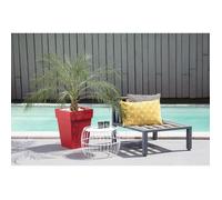 Vaso da fiori quadrato Tuscany - EDA PLASTIC - 39 x 39 x H 53 cm - Resistente al gelo e ai raggi UV - Rosso rubino