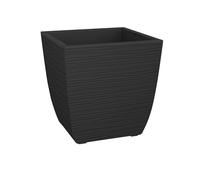 EDA Vaso per fiori quadrato Diva Stone 42 l, con vassoio rimovibile, esterno o interno, decorazione a onde, 43,5 x 43,5 x 44,2 cm