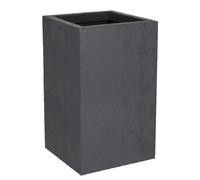 EDA - Vaso quadrato alto Basalt'Up 36 L - Decorazione finto cemento - Singola parete - Area di ritenzione idrica - 29,5 x 29,5 x 49,5 cm - Grigio antracite