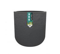EDA - Vaso rotondo 40 cm Volcania'Up 32,5 L - Decorazione imitazione pietra - Singola parete - Area di ritenzione idrica - Ø 38,5 x H.36,8 cm - Grigio Antracite