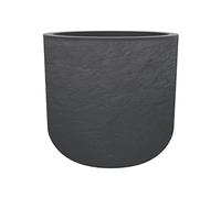 EDA - Vaso rotondo 40 cm Volcania'Up 32,5 L - Decorazione imitazione pietra - Singola parete - Area di ritenzione idrica - Ø 38,5 x H.36,8 cm - Grigio Antracite