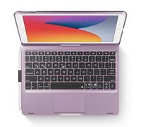 edaiser Custodia con tastiera girevole per iPad 10,2" 9th 8th 7th, iPad Air 3rd e iPad Pro 10.5 2a generazione; copertura girevole wireless, portapenne, Smart Trackpad, RGB retroilluminato, viola