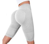 EDAT 3D Sculpting & Hip Lifting Women's Short High Waisted Butt Lifting Tummy Control Workout Gym Yoga Pant(White,2XL)