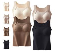 EDAT Canotta calda ispessita con reggiseno a fascia, gilet riscaldante 2 in 1 con reggiseno incorporato, strato di base caldo(4pcs,L)