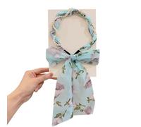 EDAT Satin Fabric Hair Bands, Non-Slip Wigs Tied Hair Ribbon, Retro Satin Cross Knotted Fabric Headband, Adjustable Hair Band for Women(Light blue)