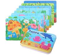 EDATOFLY 8 Pezzi Puzzle Bambini 3 Anni, Puzzle Legno Puzzle Legno Bambini 2 Anni Educativo Giocattoli Regalo di Compleanno per Ragazzi e Ragazze (Pesci + Insetti)