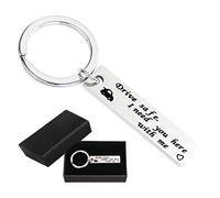 EDATOFLY Drive Safe Key Chain - Anello Lettering Portachiavi in Acciaio Inossidabile Regalo Personalizzato Creativo per Papà Marito Fidanzato Migliore Amico (C-Argento)