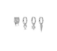 EDBLAD Orecchini PEAK HOOPS ICON ONE HEART Steel argento