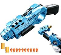 EDC Giocattolo Pistola Anti Stress Giocattolo, Decompressione Pull Bootable Soft Bullet Toy Gun + 10 Palle Morbide, Molteplici Modi Di Gioco (Blue)