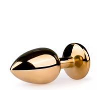 Dildo Anale a Cono Easytoys Metal No.1 con Pietra Bianca - Dorato (2,5cm)