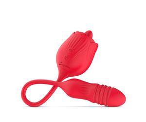 EDC Teazers Rose Vibrator with Thrusting Dildo Benessere intimo 1 UD.