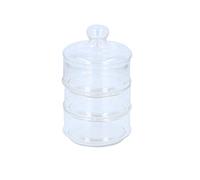 EDCO Contenitore Barattolo Porta Dolci Bon Bon con 3 Barattoli Impilabili in Vetro e Coperchio per Confettata Feste e Cerimonie