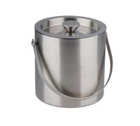 Edco Eindhoven B.V. Alpina Secchiello per Ghiaccio in Acciaio Inox, Ø 15,5 x 15,5 cm, Doppio Isolamento, con Coperchio e Manico, Contenitore per Ghiaccio da 670 g, per Feste, Barbecue e casa