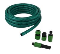 Edco Eindhoven B.V. Kinzo - Tubo da giardino, 15 m, 14 mm, max. 6 bar, con 3 giunti e 1 spruzzatore, adatto per irrigatori da giardino, colore: Verde
