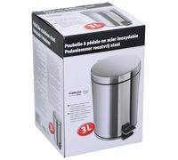 Edco Eindhoven B.V. Pattumiera a pedale da 3 litri, per bagno o WC, in acciaio inox, colore argento
